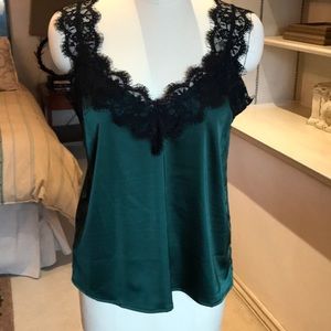 Lace and satin cami